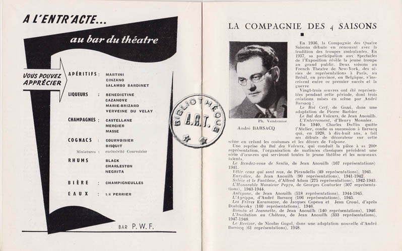 Les programmes de Théatre de l\